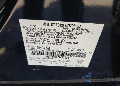 2018 Ford Ecosport Se from USA, damaged, VIN MAJ3P1TE7JC175244